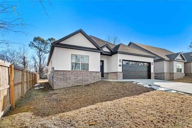 view of front of house with a garage