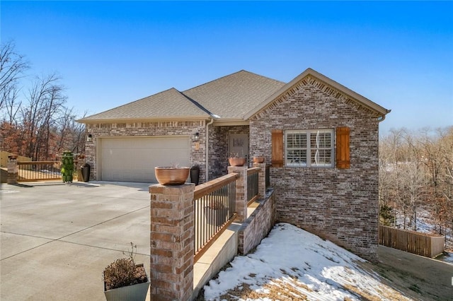 view of front of house with a garage