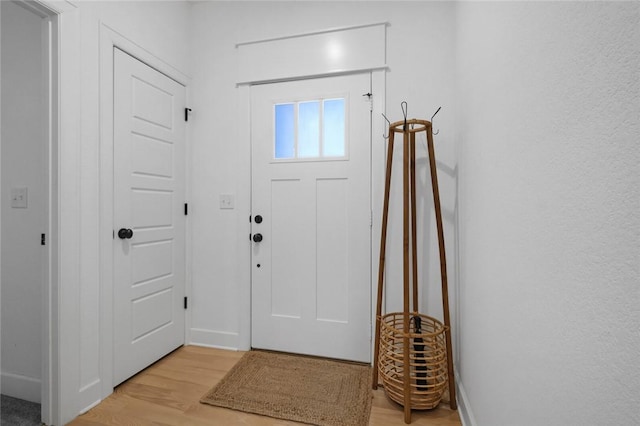 foyer entrance featuring light hardwood / wood-style floors