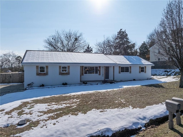 view of single story home