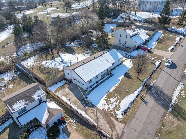 view of snowy aerial view