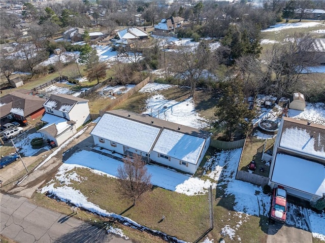 view of snowy aerial view