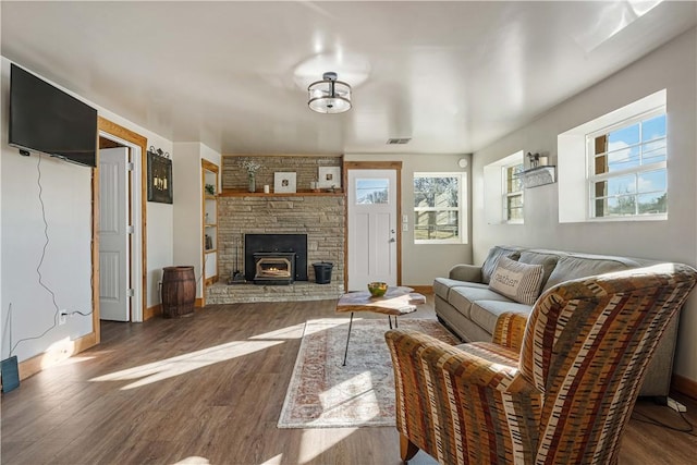 living room featuring hardwood / wood-style flooring