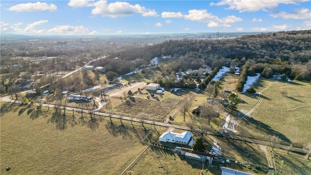 aerial view with a rural view