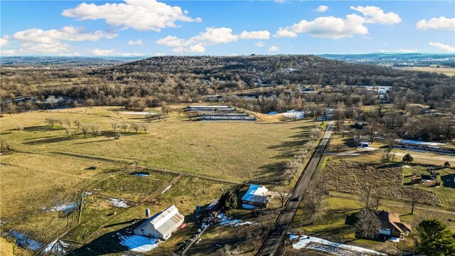 bird's eye view with a rural view