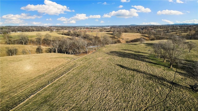 bird's eye view with a rural view