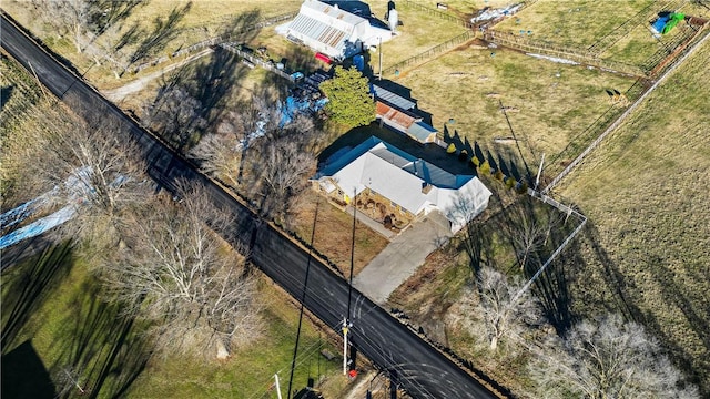 aerial view featuring a rural view