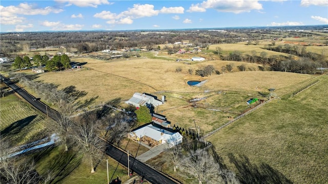 aerial view with a rural view