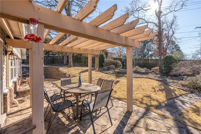 view of patio with a pergola