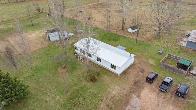 aerial view with a rural view