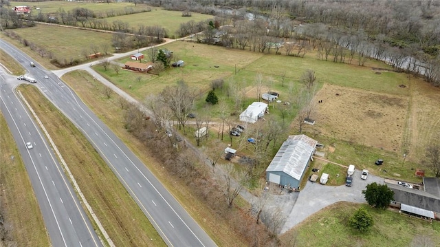 drone / aerial view featuring a rural view