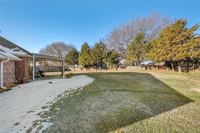 view of yard with a patio area