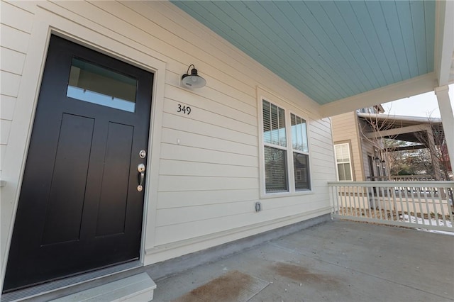 view of doorway to property