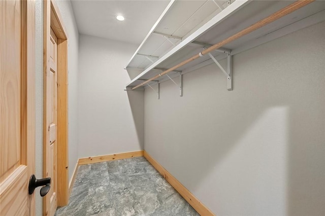 view of walk in closet