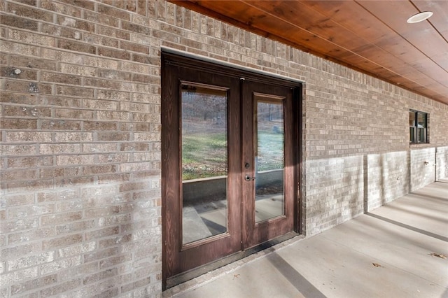 property entrance featuring french doors