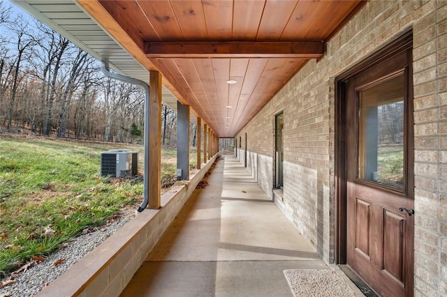 view of patio / terrace featuring central air condition unit