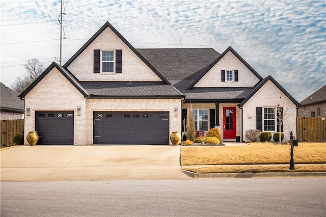 view of front of house with a garage