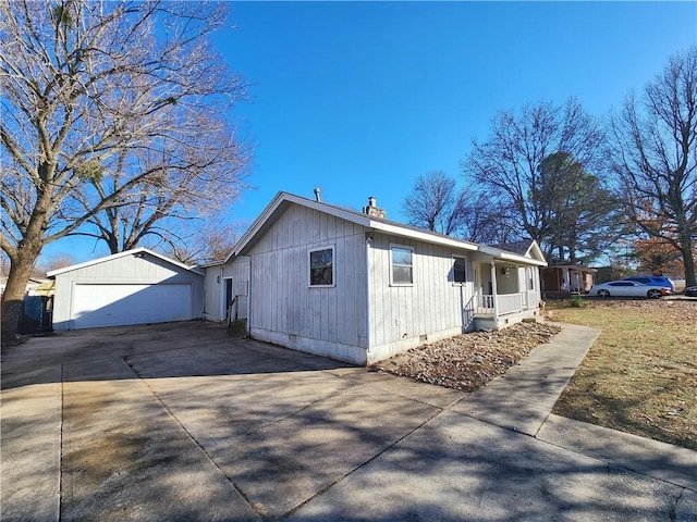 view of property exterior featuring a porch