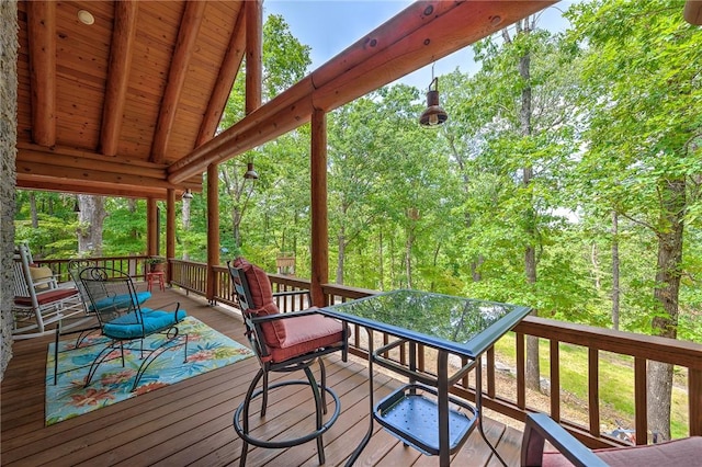 view of wooden deck