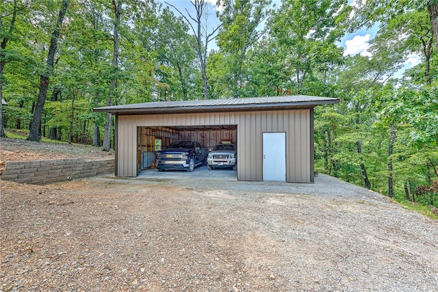 view of garage