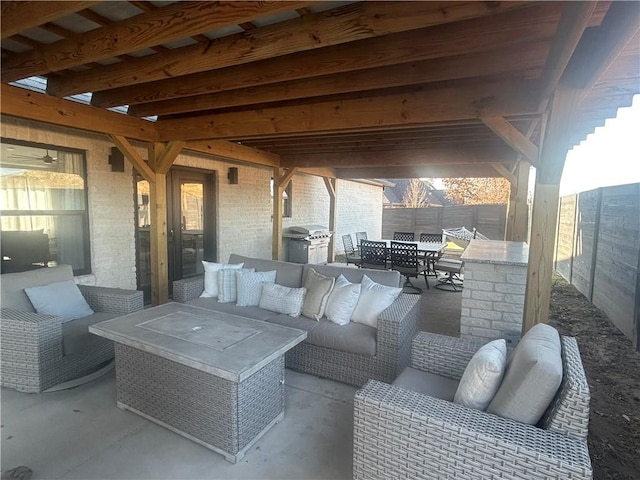 view of patio featuring an outdoor hangout area