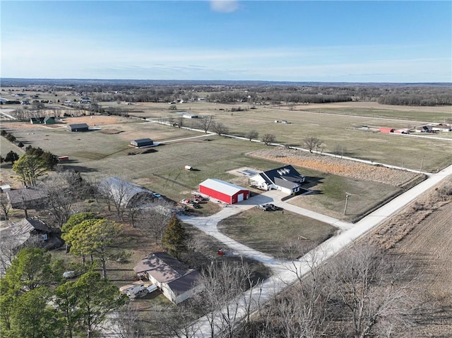 drone / aerial view featuring a rural view