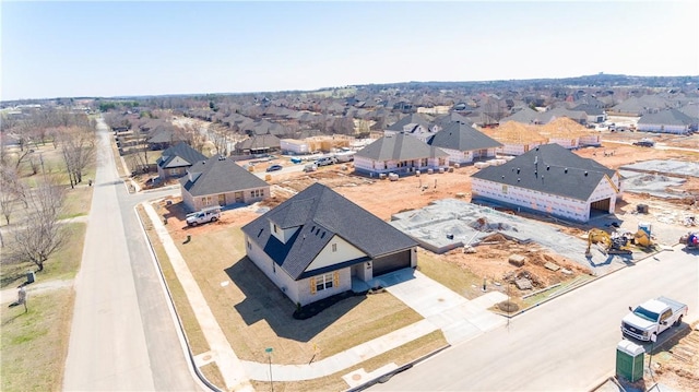 bird's eye view with a residential view