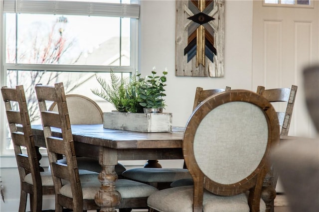 dining area featuring a healthy amount of sunlight