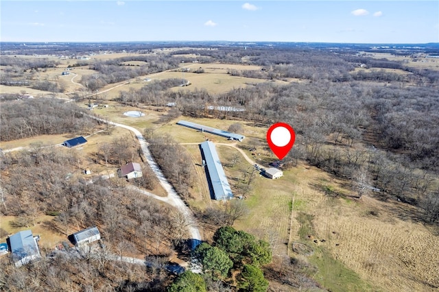 drone / aerial view with a rural view