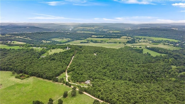 drone / aerial view with a mountain view