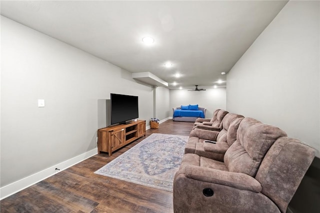 living room featuring hardwood / wood-style flooring