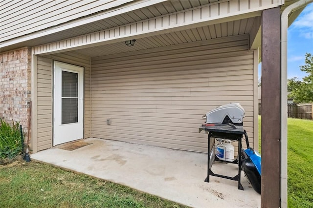 view of patio featuring grilling area