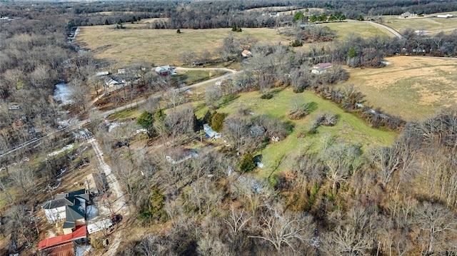 bird's eye view featuring a rural view