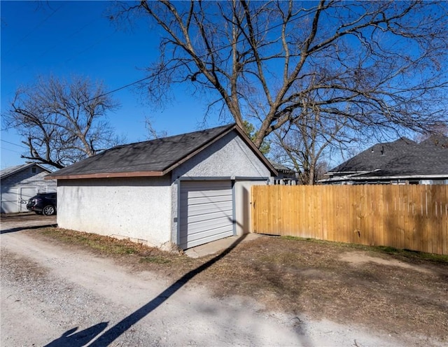 view of garage