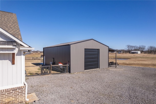 view of outbuilding with a garage