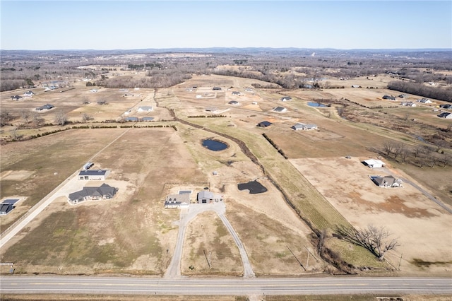 bird's eye view featuring a rural view