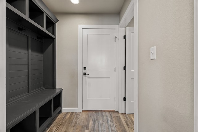 mudroom featuring hardwood / wood-style flooring