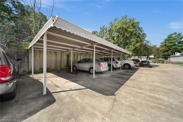 view of car parking with a carport