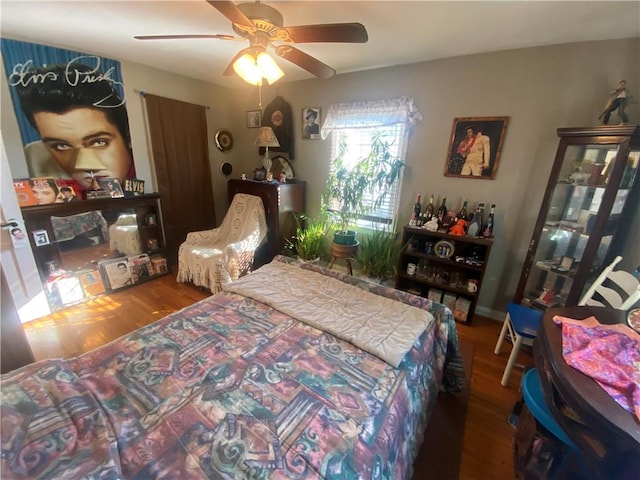 1312 S 9th St, Rogers, AR 72756 - bedroom featuring wood finished floors and ceiling fan