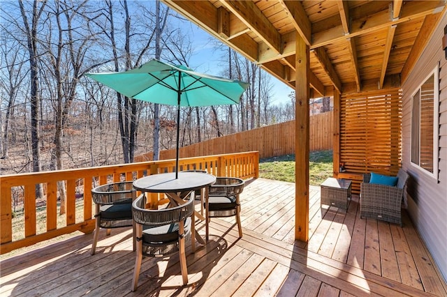 deck with an outdoor living space