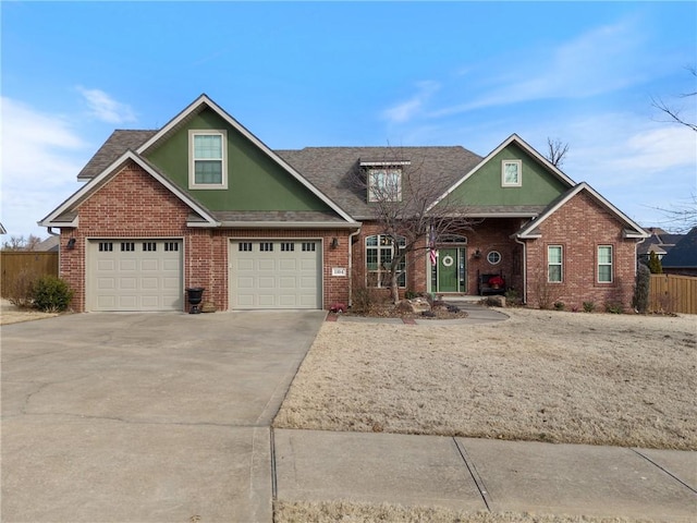 view of front of house with a garage