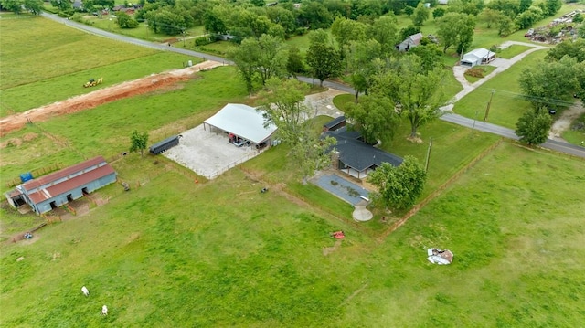 drone / aerial view with a rural view