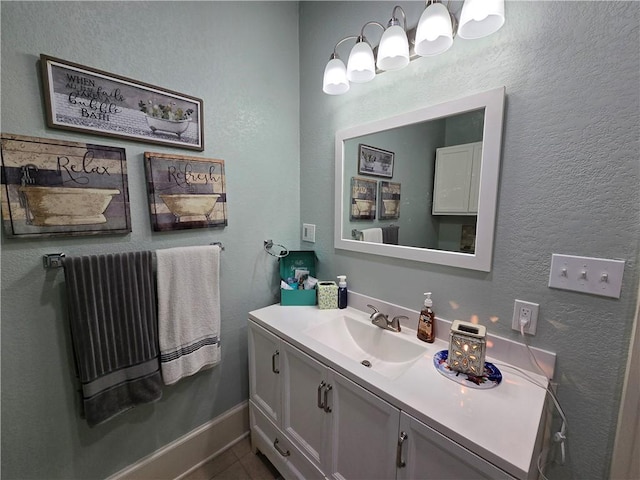 bathroom featuring vanity and tile patterned floors