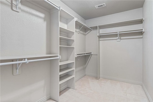 spacious closet with carpet flooring