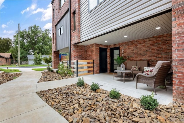 view of patio with an outdoor living space