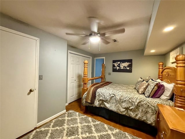 bedroom with ceiling fan