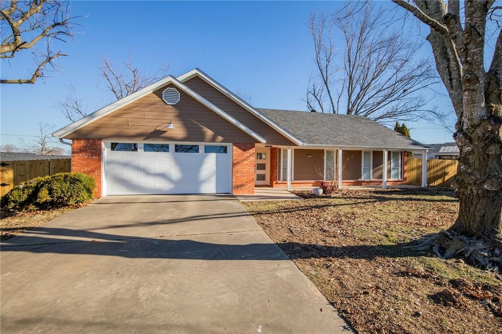 view of front of property featuring a garage