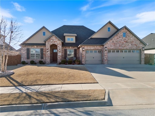 view of front of house with a garage