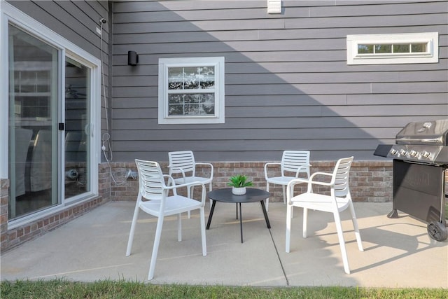 view of patio / terrace with a grill