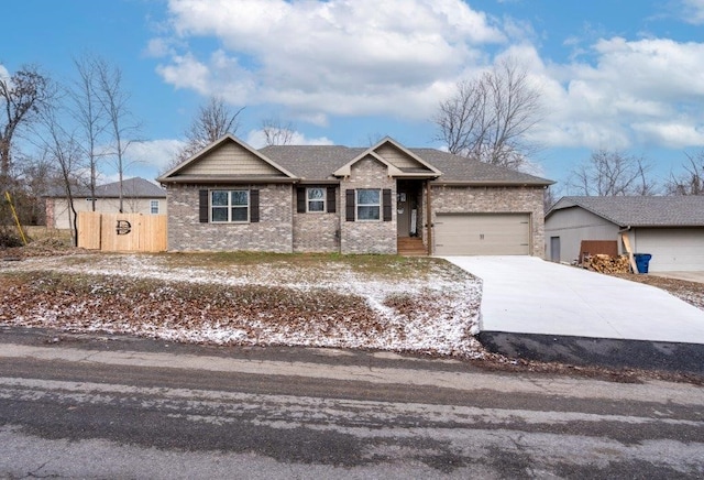 view of front of house with a garage